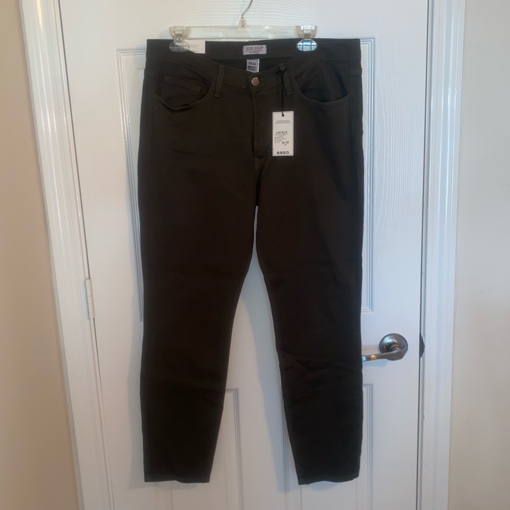 Judy Blue Boyfriend Skinny Jeans, Olive, Size 13/31